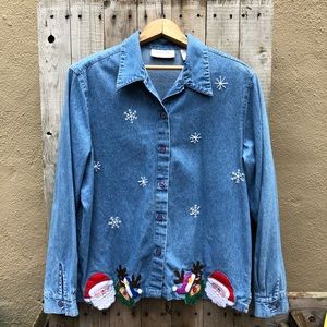 Denim Christmas Blouse